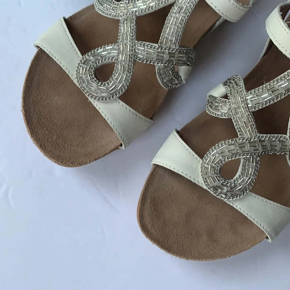 Dansko Reeta Nubuck Leather Beaded Sandals 36
